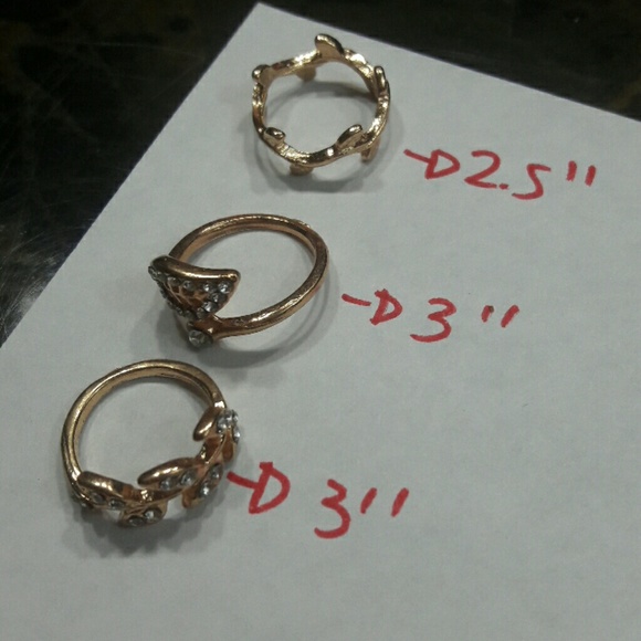 ❤ NEW Women's 3 PCS Rings Set Gokd color - Picture 6 of 8
